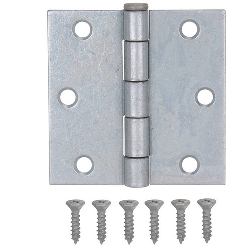 Utility Hinge- 3"- Galvanized- Removable Pin- With Screws