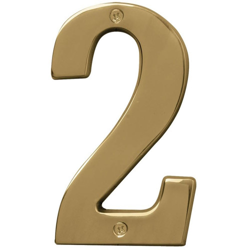 House Number- Solid Brass- 5" High- "2"- Polished Finish
