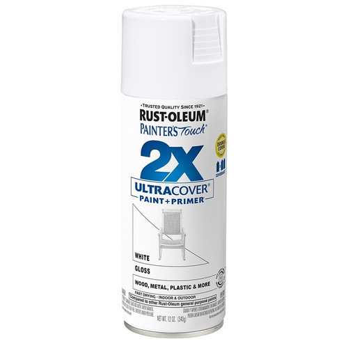 Rust-Oleum- Painter's Touch Ultra Cover- 2X- White Gloss- 12 oz