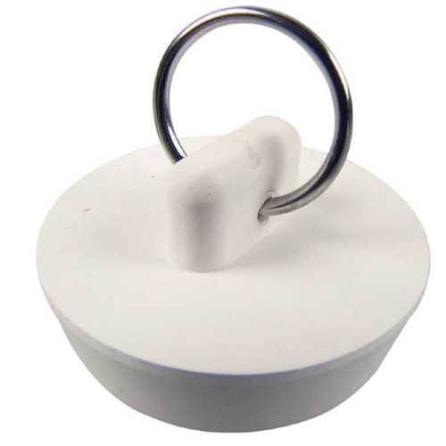 Sink Stopper- 7/8" - 1"- Rubber- White