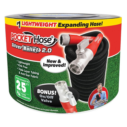 Pocket Hose- Silver Bullet 2.0-  25' Hose- 3/4" Diameter