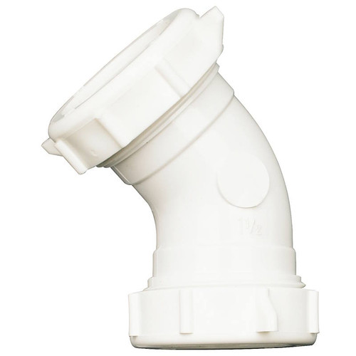 PVC Tubular- Slip Nut Elbow- 45 Deg- 1-1/2"