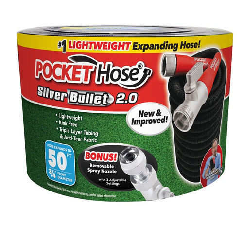 Pocket Hose- Silver Bullet 2.0-  50' Hose- 3/4" Diameter