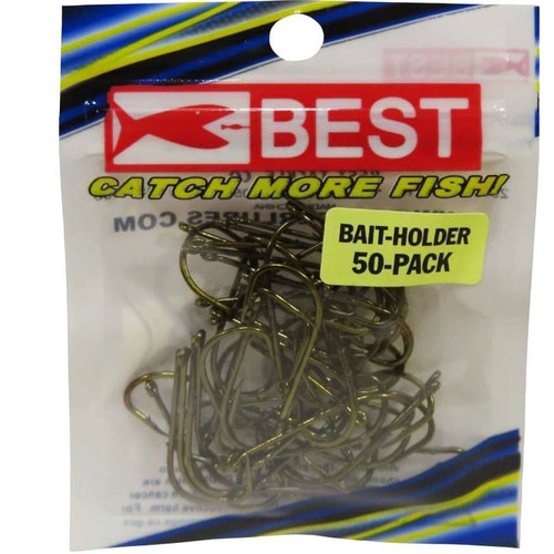 Fishing- Bait Holder Hook # 4- Bronze- 50 Pack