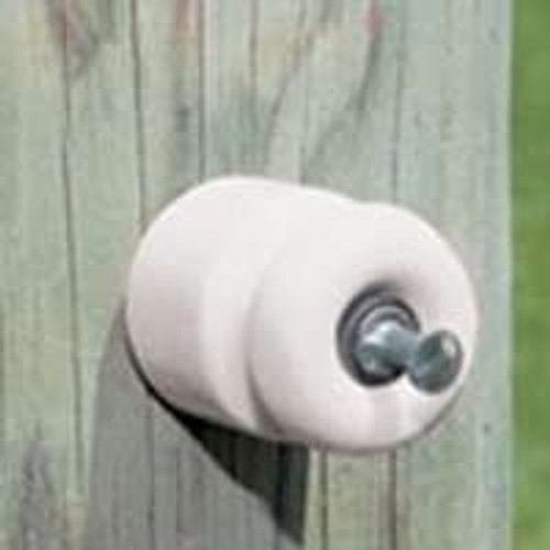 Electric Fence- Porcelain Insulator- Wood Post- Nail In