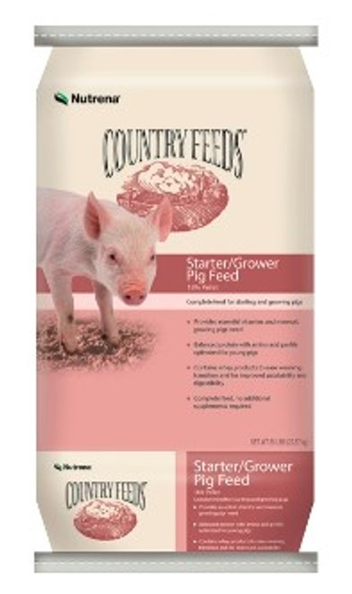 Country Feeds- Pig Starter-Grower Feed- 18%- 50 Lb