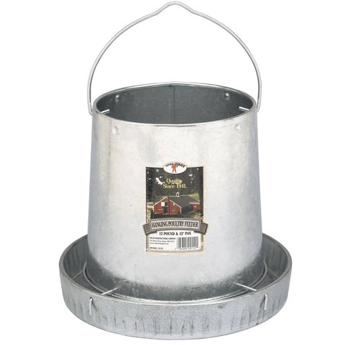 Poultry Feeder- 12 Lb Capacity- Hanging- Galvanized