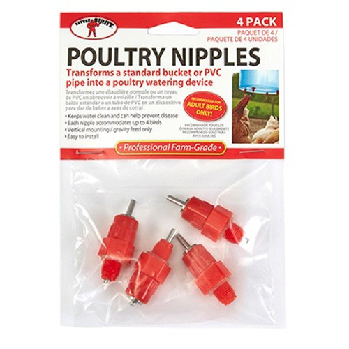 Poultry Waterer- Nipples- 4 Pack