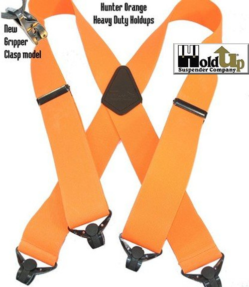 Hold Up Outdoor Series- 2" Wide- Hunter Orange- Black Clips