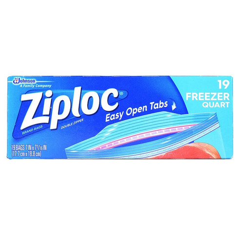 Ziploc- Freezer Zipper Bag- Quart- 19 Pack