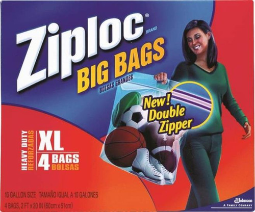 Ziploc- Extra-Large HD Big Bag- 24" x 20"- 4 Pack