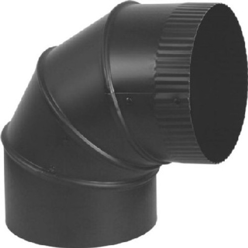 Stove Pipe- Black- 8"- Elbow- 24 Ga- Adjustable