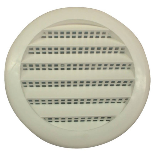 Louver Vent- 3"- Round- White- Plastic- With Screen- 4 Pack