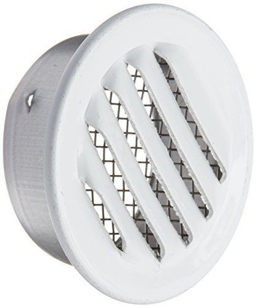 Louver Vent- 1"- Round- White- Aluminum- With Screen- 6 Pack