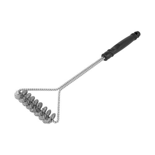 Grill Brush- Stainless Steel Coil Brush- 18" Long- Plastic Handle