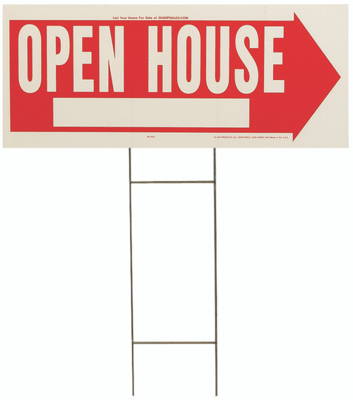 Open House Sign With Arrow Garden Stake- 10" X 24"