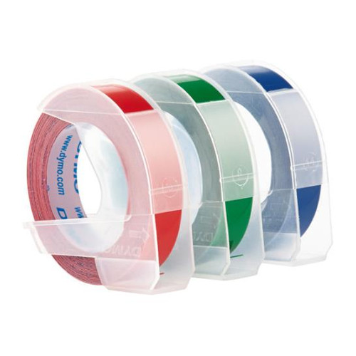 Dymo Embossing Tape Asst 3 Pk 3/8" Wide x 9.8'