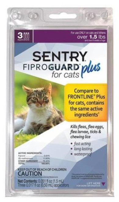 Sentry- Flea & Tick- Squeeze-On- Cats Over 1.5 Lbs