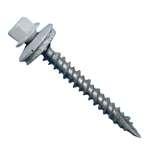Roofing & Siding Screw- # 9 x 1-1/2""- White- Metal-Wood- 250 Pack