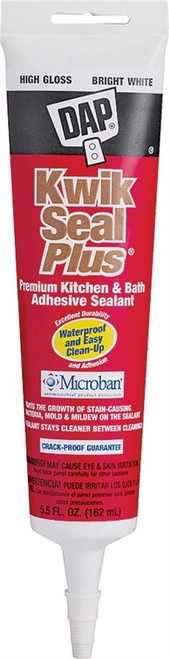 Kitchen & Bath White Caulk- 5.5 Oz Tube