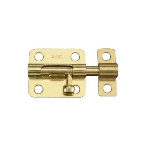 Barrel Bolt- 2-1/2" x 5/16"- Steel- Satin Brass Plated