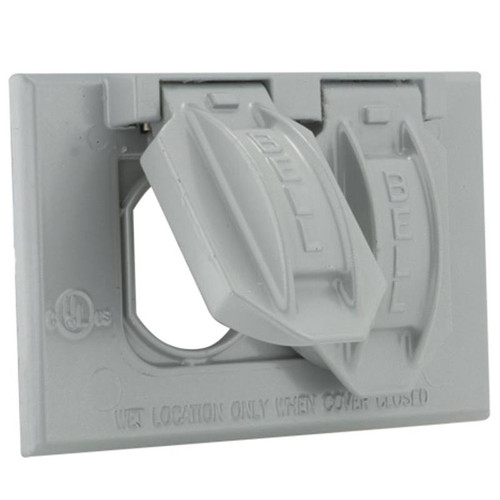 Outdoor Cover Plate- 1 Gang- Duplex- Gray