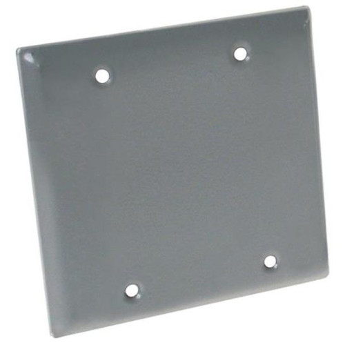 Weatherproof- 2 Gang Blank Cover Plate- Gray