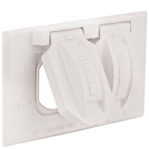 Outdoor Cover Plate- 1 Gang- Duplex- White