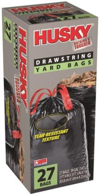 Contractor Yard Trash Bags- 39 Gal- 1 mil- 27 Pack