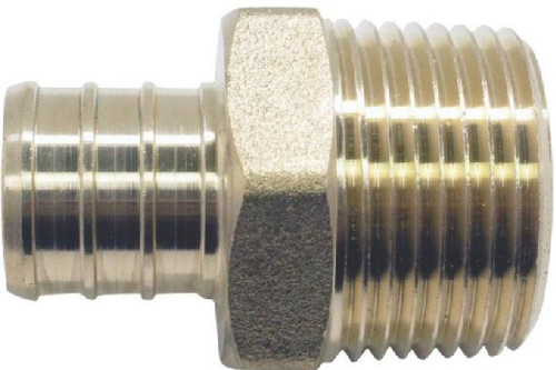 PEX- 3/4"- Barb- x 3/4" MPT- Brass