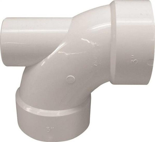 PVC DWV- 3"- Elbow- With 2" Inlet