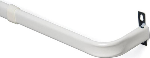 Curtain Rod- 2" Projection- 18" - 28"- White- With Hooks