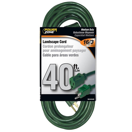 Extension Power Cord- 16/3-  40'- 13 Amp- 125 VAC- Green