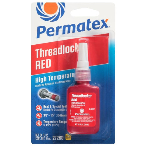 Permatex- Thread Locker- Red- High Temp- High Strength- 10 ml