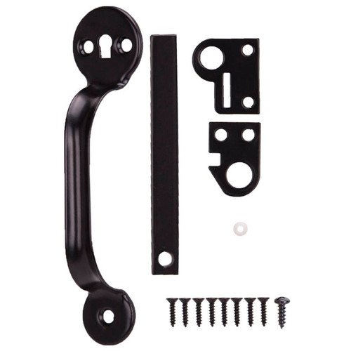 Thumb Latch- Supports Padlock- Black