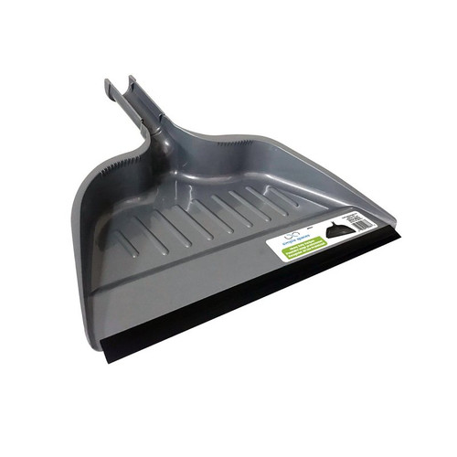Dust Pan- 14 1/2" Wide- Plastic- Rubber Lip