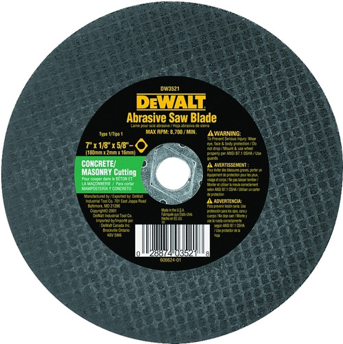 Masonry Abrasive Saw Blade- 7" x 1/8"