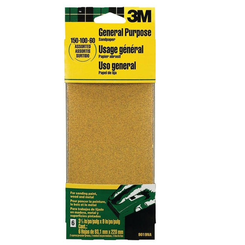 3M- Sanding Sheet- 9" x 3 2/3"- Assorted Grits