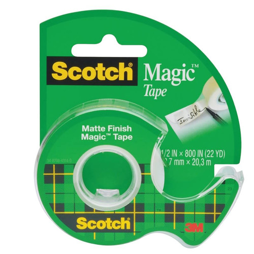 3M- Scotch Magic- Transparent Tape With Dispenser- 1/2" x 800"
