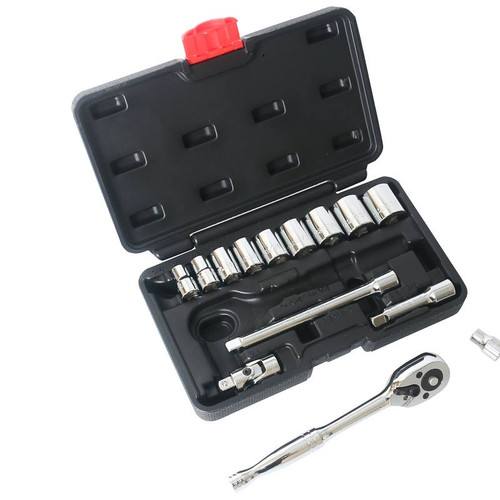 Socket Wrench- Set- 3/8" Drive- SAE- 15 Piece- 5/16" To 7/8"- 12 Point