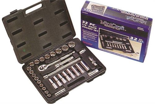 Socket Wrench- Set- 1/2" Drive- SAE- 32 Piece- 3/8" To 1 1/4"