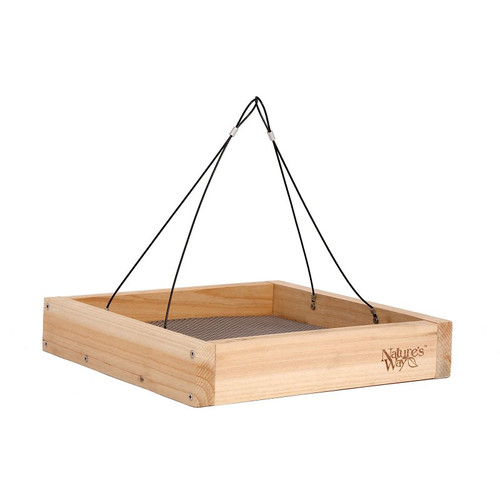Bird Feeder- Hanging Platform Feeder- 12" x 12" x 2.25"- Cedar
