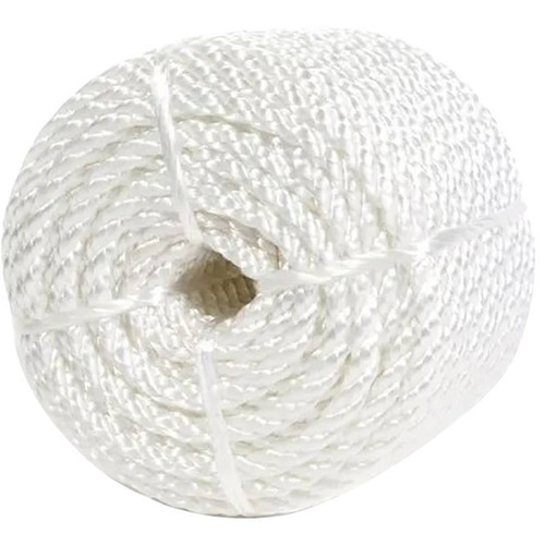 Rope- 1/4" x 100'- White- Twisted Nylon- Multi-Purpose