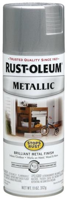 Rust-Oleum- Spray Paint- Metallic Silver- Satin- 11 Oz