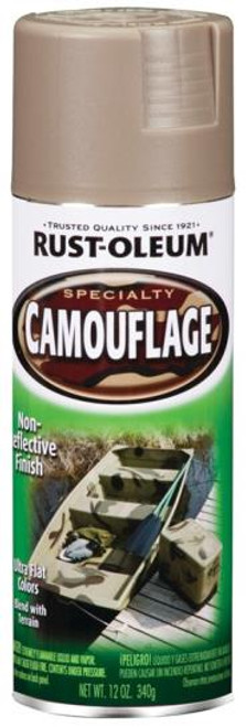 Rust-Oleum- Spray Paint- Camouflage- Khaki- Flat- 12 Oz