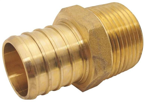 PEX- 1"- Barb x 3/4" MPT Adapter- Brass