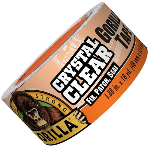 Crystal Clear Gorilla Tape Gorilla Crystal Clear Repair Duct Tape – 1.88 X 18 Yards, Pack Of 1, Heavy-Duty Clear Tape Waterproof Tape