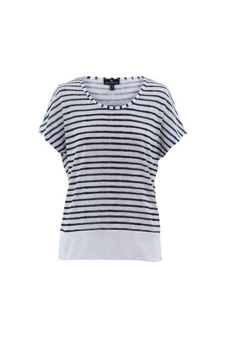 Marble Navy/white striped top, 7370, Navy,