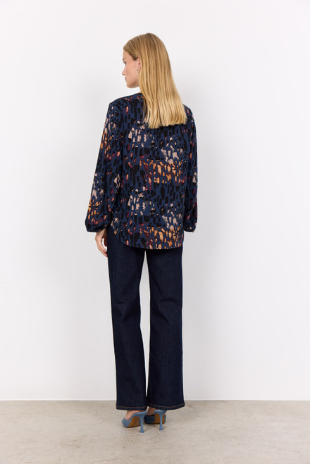 Soya Concept Navy splash print blouse ,