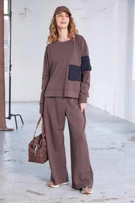 Naya Clothing Soft slim leg trouser with wrap over waist, NAW25137, Naya Clothing Soft slim leg trouser with wrap over waist, NAW25137,